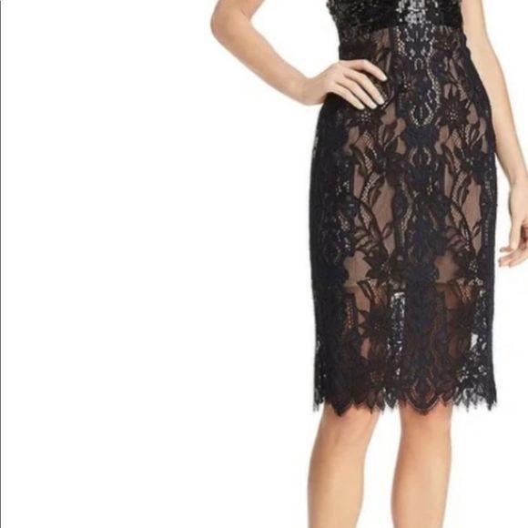 NWT BCBG MAXAZRIA size 0 sequin lace formal dress - Picture 2 of 6